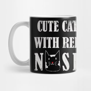 Cute cat with red nose Mug